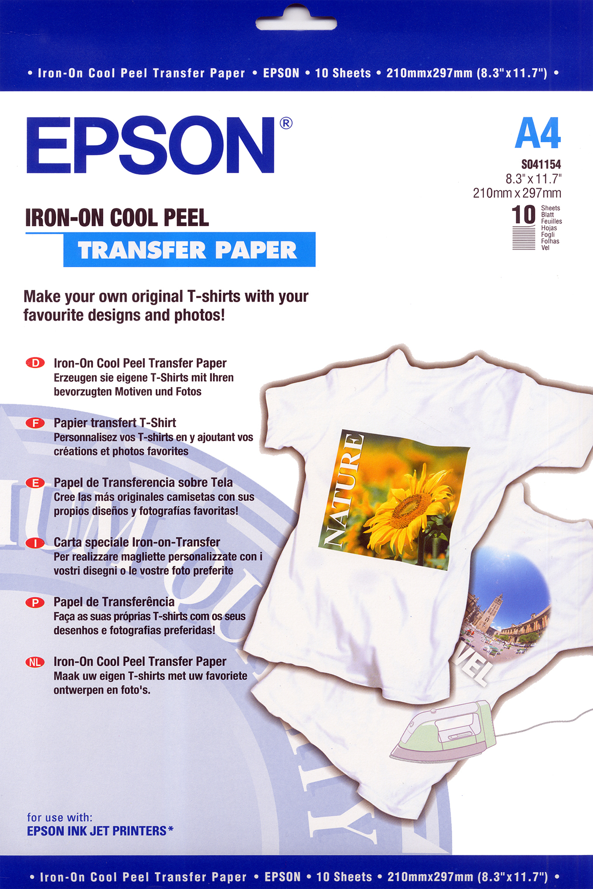 Image of Epson Iron-on-Transfer Paper - A4 - 10 Sheets