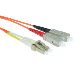ACT 1,5 meter LSZH Multimode 50/125 OM2 glasvezel patchkabel duplex met LC en SC connectoren