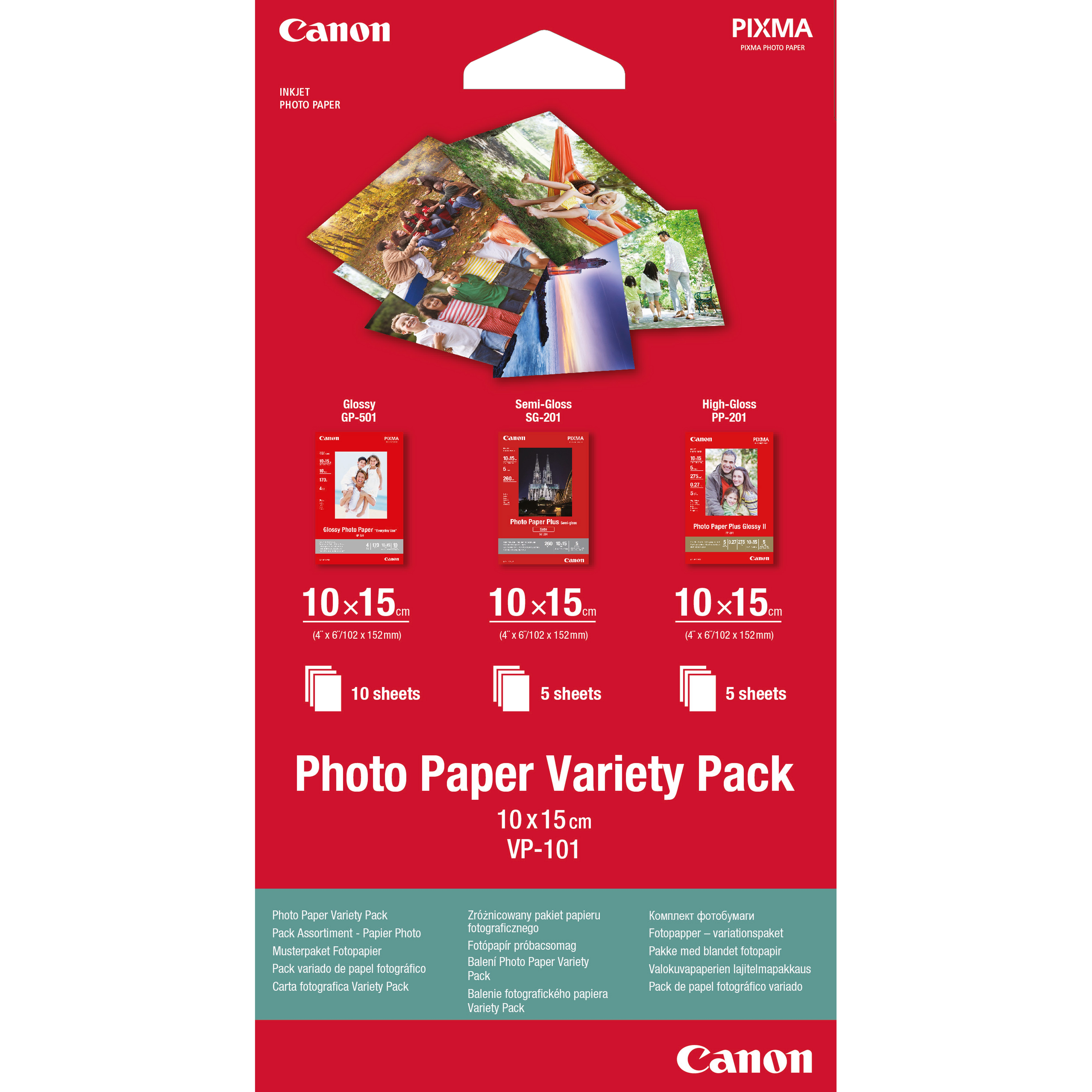 Image of Canon VP-101 Photo Paper Variety Pack 4x6” - 20 Sheets