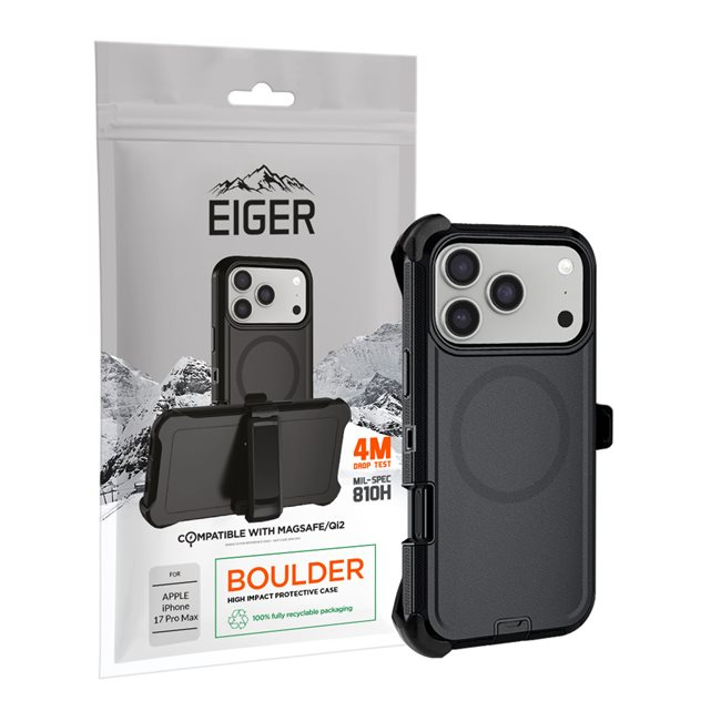 EIGER EGCA00976 mobile phone case 17.5 cm (6.9") Cover Black