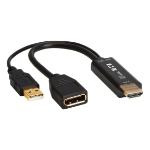 Tripp Lite P130-06N-DP-4K6 video cable adapter 10" (0.254 m) HDMI Type A (Standard) DisplayPort + USB Type-A Black