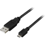 Deltaco USB-302S USB cable 2 m USB A Micro-USB B Black