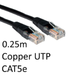 TARGET RJ45 (M) to RJ45 (M) CAT5e 0.25m Black OEM Moulded Boot Copper UTP Network Cable