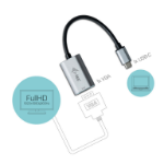 i-tec Metal C31METALVGA60HZ video kabel adapter 0,15 m USB Type-C VGA (D-Sub) Grijs