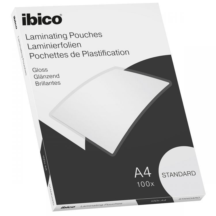 Image of Ibico Basics A4 Gloss Laminating Pouches Standard - Pack of 100