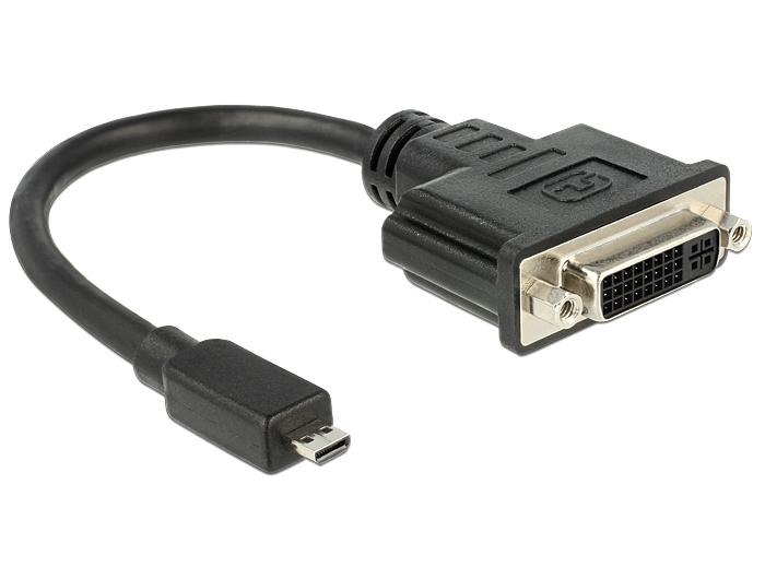Image of DeLOCK 65563 video cable adapter 0.2 m DVI-D Micro-HDMI Black