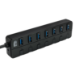 Adesso AUH-3070P interface hub USB 3.2 Gen 1 (3.1 Gen 1) Type-A 5000 Mbit/s Black