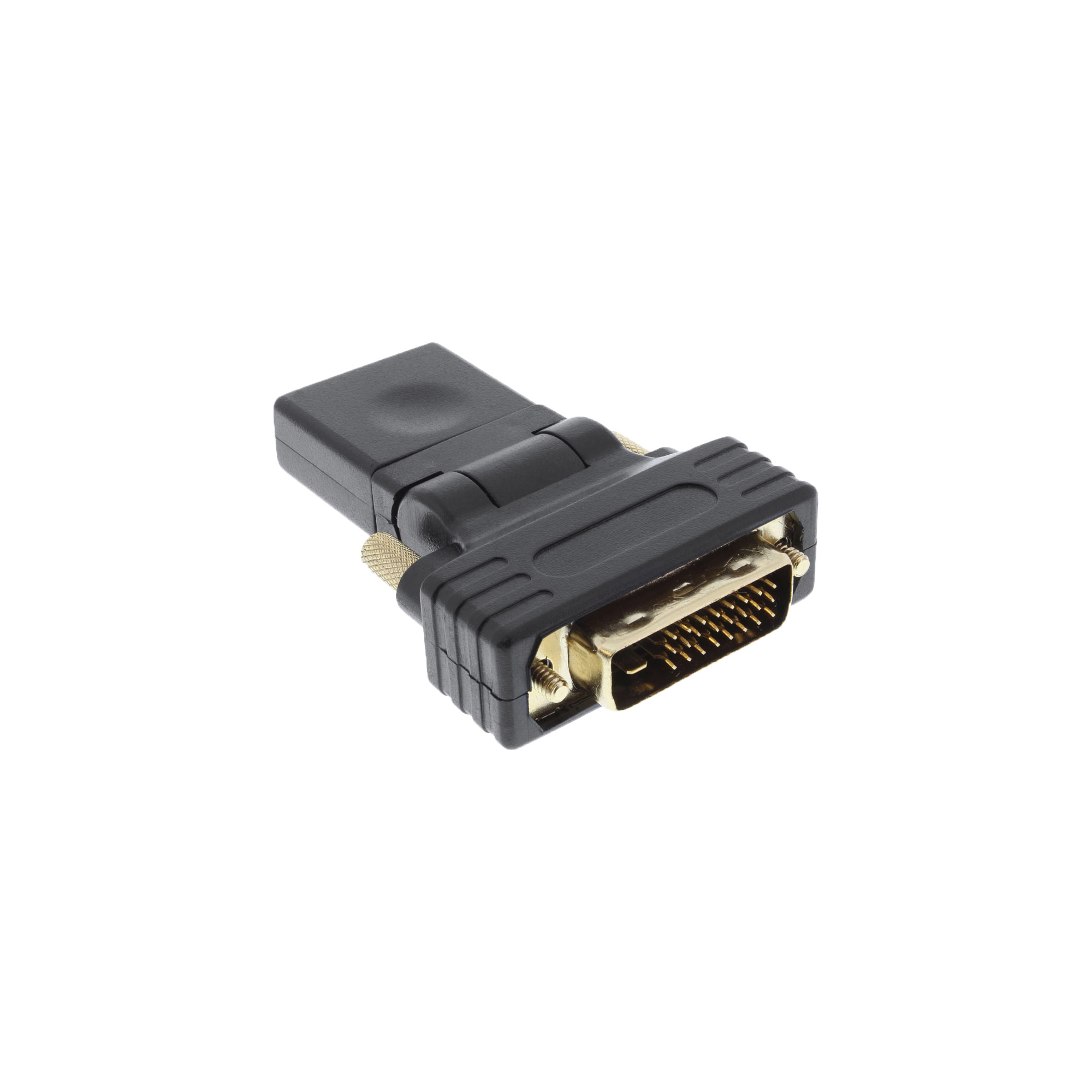 Image of InLine HDMI to DVI Adapter HDMI female / DVI male flexible gold...