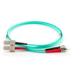 connektgear 2m Duplex Fibre Optic Multi-Mode Cable OM3 50/125 Micron ST to SC Aqua