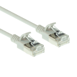 ACT Grijze 0,15 meter LSZH U/FTP CAT6A datacenter slimline patchkabel snagless met RJ45 connectoren