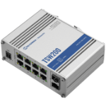 Teltonika | TSW200 | 10 Port Industrial Unmanaged Switch with 8 Port PoE+ and 2 SFP slots  ** PSU not included **