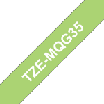 Brother TZE-MQG35 DirectLabel white on green Laminat 12mm x 5m for Brother P-Touch TZ 3.5-18mm/6-12mm/6-18mm/6-24mm/6-36mm
