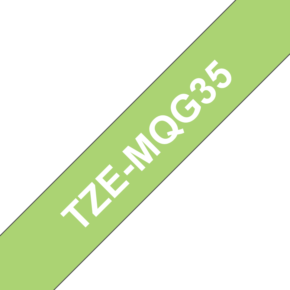 Photos - Office Paper Brother TZE-MQG35 DirectLabel white on green Laminat 12mm x 5m for Bro TZE 