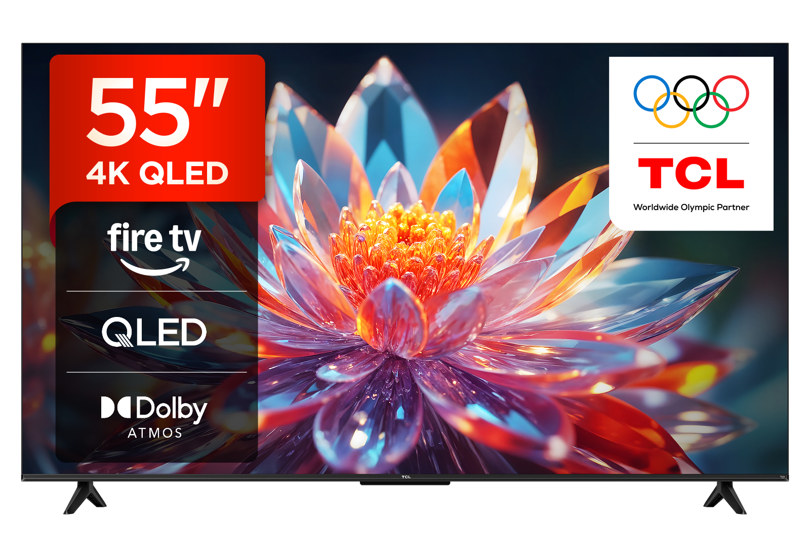 TCL T6C -UK 55 inch QLED 4K HDR 10+ Dolby Vision & Atmos Smart Fir