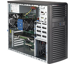 Photos - Desktop PC Supermicro SYS-5039C-T PC/workstation barebone Midi-Tower Black Intel 