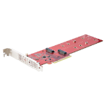 StarTech.com Dual M.2 PCIe SSD Adapter Card, PCIe x8 / x16 to Dual NVMe or AHCI M.2 SSDs, PCI Express 4.0, 7.8GBps/Drive, Bifurcation Required - Windows/Linux Compatible