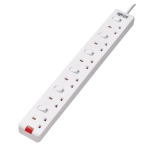 Tripp Lite 6-Outlet Power Strip - British BS1363A Outlets, Individually Switched, 220-250V, 13A, 3 m Cord, White