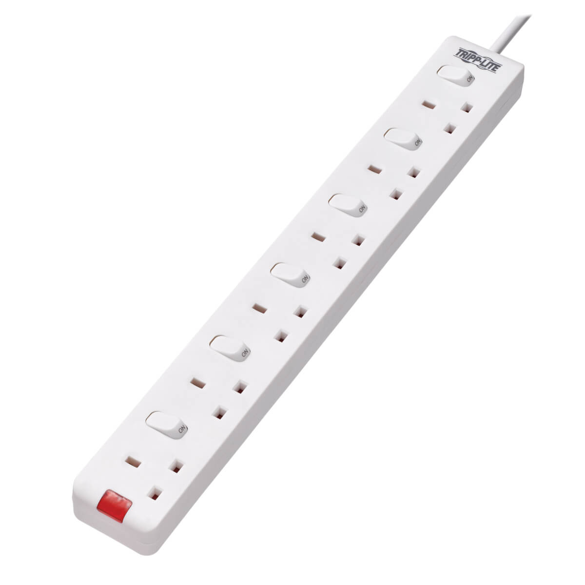 Image of Tripp Lite PS6B35W 6-Outlet Power Strip - British BS1363A Outlets,...