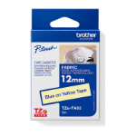 Brother TZE-FA63 - 12MM BLUE ON YELLOW FABRIC IRON-ON TZE TAPE