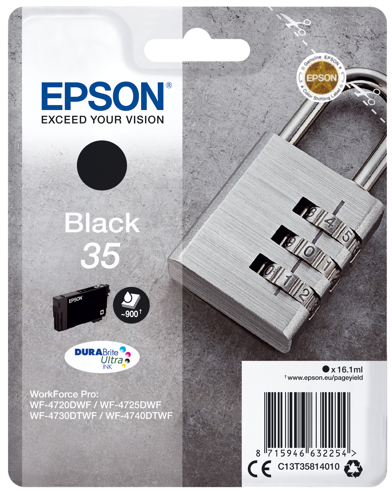 Image of Epson C13T35814010/35 Ink cartridge black, 950 pages 16,1ml for...