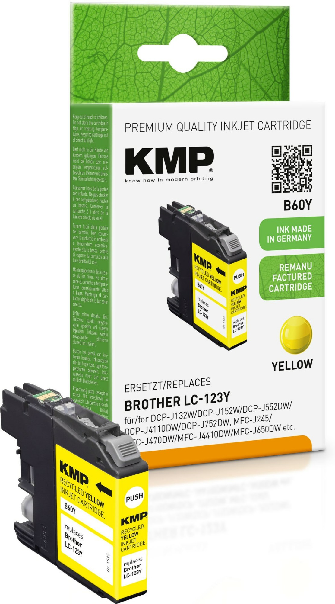 KMP B60Y ink cartridge 1 pc(s) Compatible Yellow