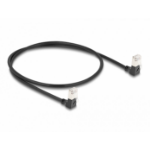 DeLOCK RJ45 Network Cable Cat.6A S/FTP Slim 90° downwards / downwards angled 0.5 m black
