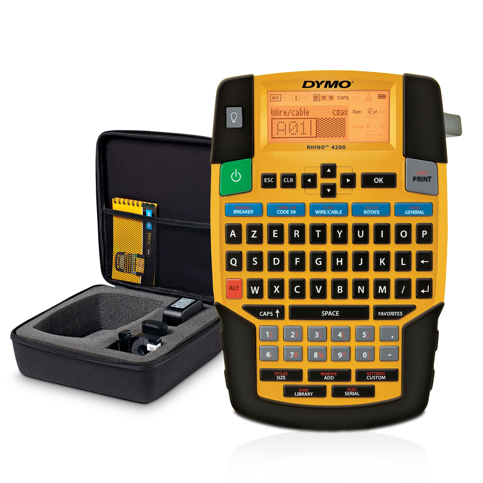 DYMO RHINO 4200 Industrial Label Maker Kit Case | AZERTY Keyboard &amp