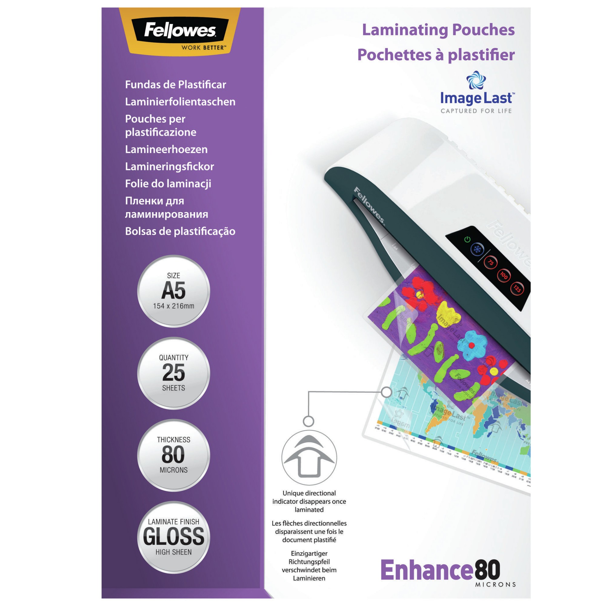 Fellowes Imagelast A5 80 Micron Laminating Pouch - 25 Pack