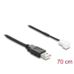 DeLOCK Fan Cable USB 2.0 Type-A male to 3 pin (2 pins connected) fan connector male 70 cm