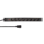 LogiLink 19" PDU 8 x CEE 7/3 socket with IEC plug and overload protection