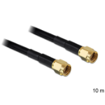 DeLOCK RP-SMA - RP-SMA, 10m coaxial cable Black