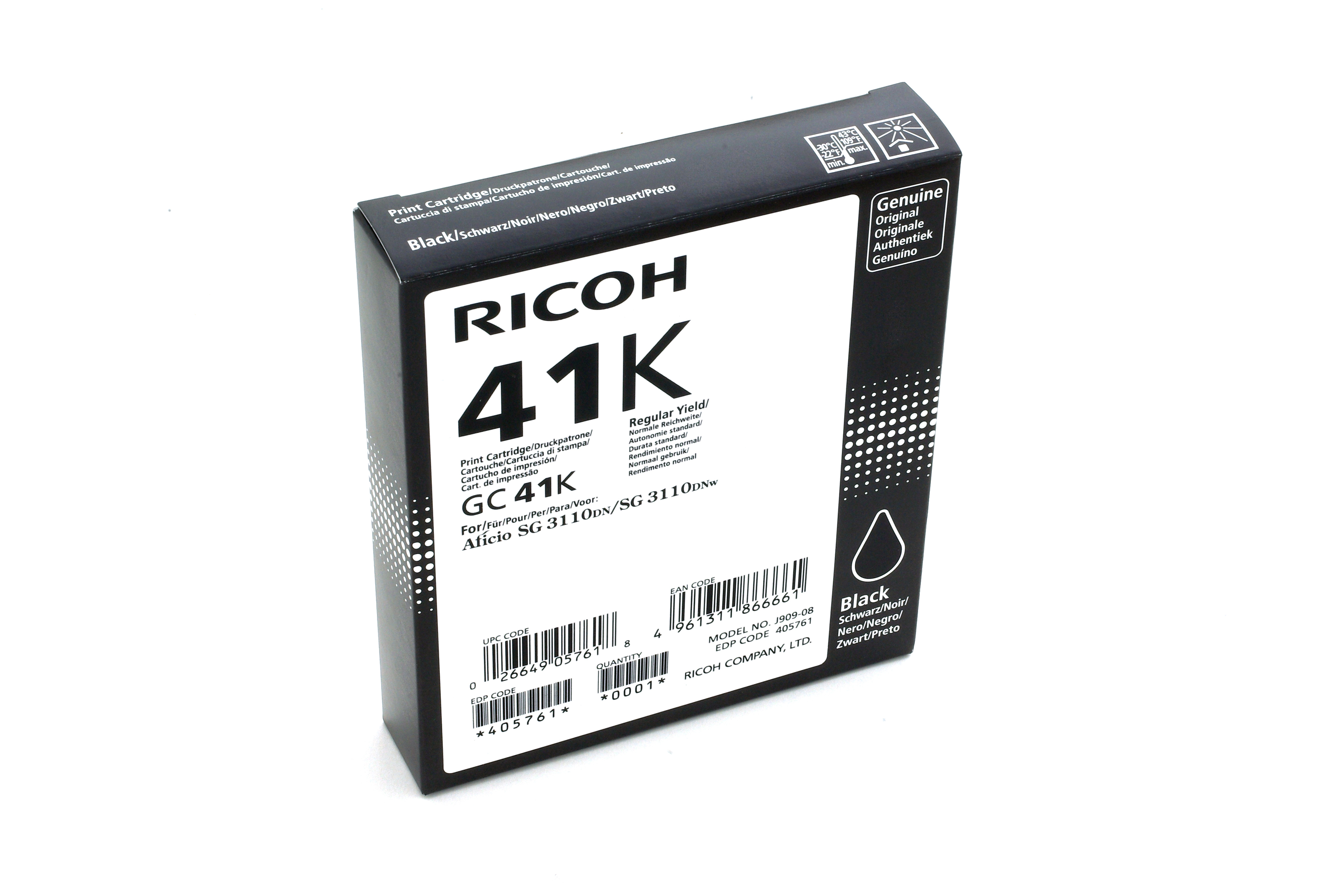 Image of Ricoh 405761/GC-41K Gel cartridge black, 2.5K pages ISO/IEC 24711...