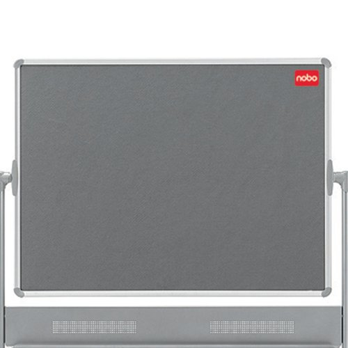 Nobo Mobile Combination Board Magnetic Steel Whiteboard/Grey Felt Noticeboard Horizontal Pivot 1200x900mm