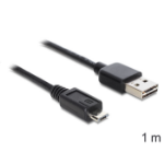 DeLOCK EASY-USB 2.0-A - USB 2.0 micro-B, 1m USB cable USB A Micro-USB B Black
