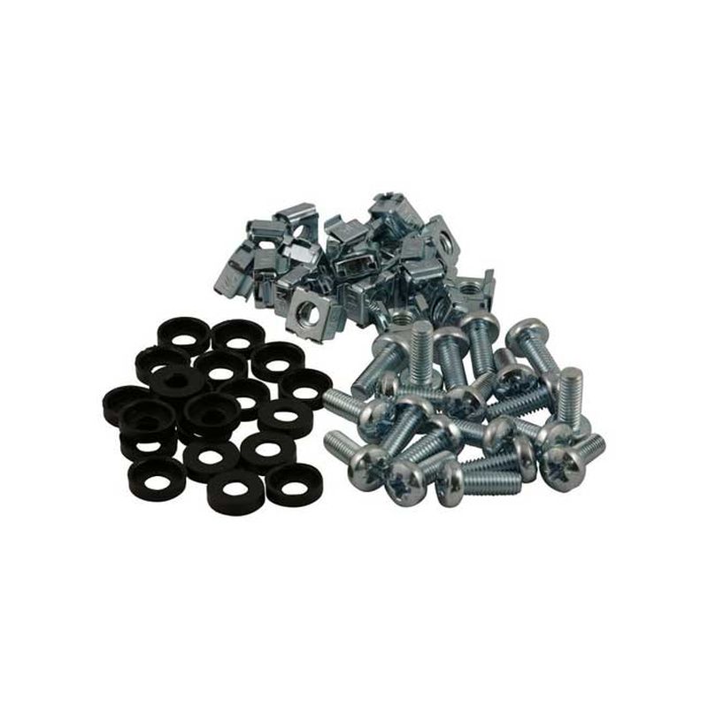 Image of FDL 19 INCH RACK CAPTURED CAGE NUTS & BOLTS - 50 PACK (SILVER)