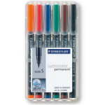 Staedtler 313 WP6 permanent marker Black, Blue, Brown, Green, Orange, Red 6 pc(s)