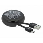 DeLOCK Câble rétractable USB 2.0 Type-A à Micro-B black