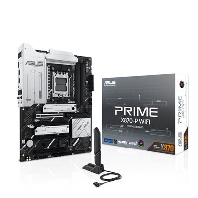 ASUS PRIME X870-P WIFI, AMD X870, AM5, ATX, 4 DDR5, HDMI, 2 USB4, Wi-Fi 7, 2.5G LAN, 4x M.2