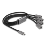 DeLOCK 64210 interface hub USB 2.0 Type-C 480 Mbit/s Black, Grey