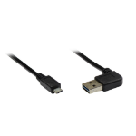 Alcasa USB A/micro USB B, 1 m USB-kabel USB 2.0 Micro-USB B Zwart