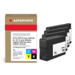AgfaPhoto Compatible Ink Cartridge Multipack, Black/Cyan/Magenta/Yellow, Replacement for HP No. 950 XL black, CN045AE, HP No. 951 XL cyan CN046AE, magenta CN047AE, yellow CN048E, C2P43AE, 2,300/3 x 1,500 Pages