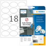 HERMA Removable labels A4 63.5x42.3 mm oval white Movables/removable paper matt 450 pcs.
