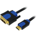 LogiLink CHB3103 video cable adapter 3 m HDMI DVI-D Black, Blue