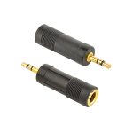 Gembird A-6.35F-3.5M tussenstuk voor kabels 6.35 mm 3,5 mm Zwart