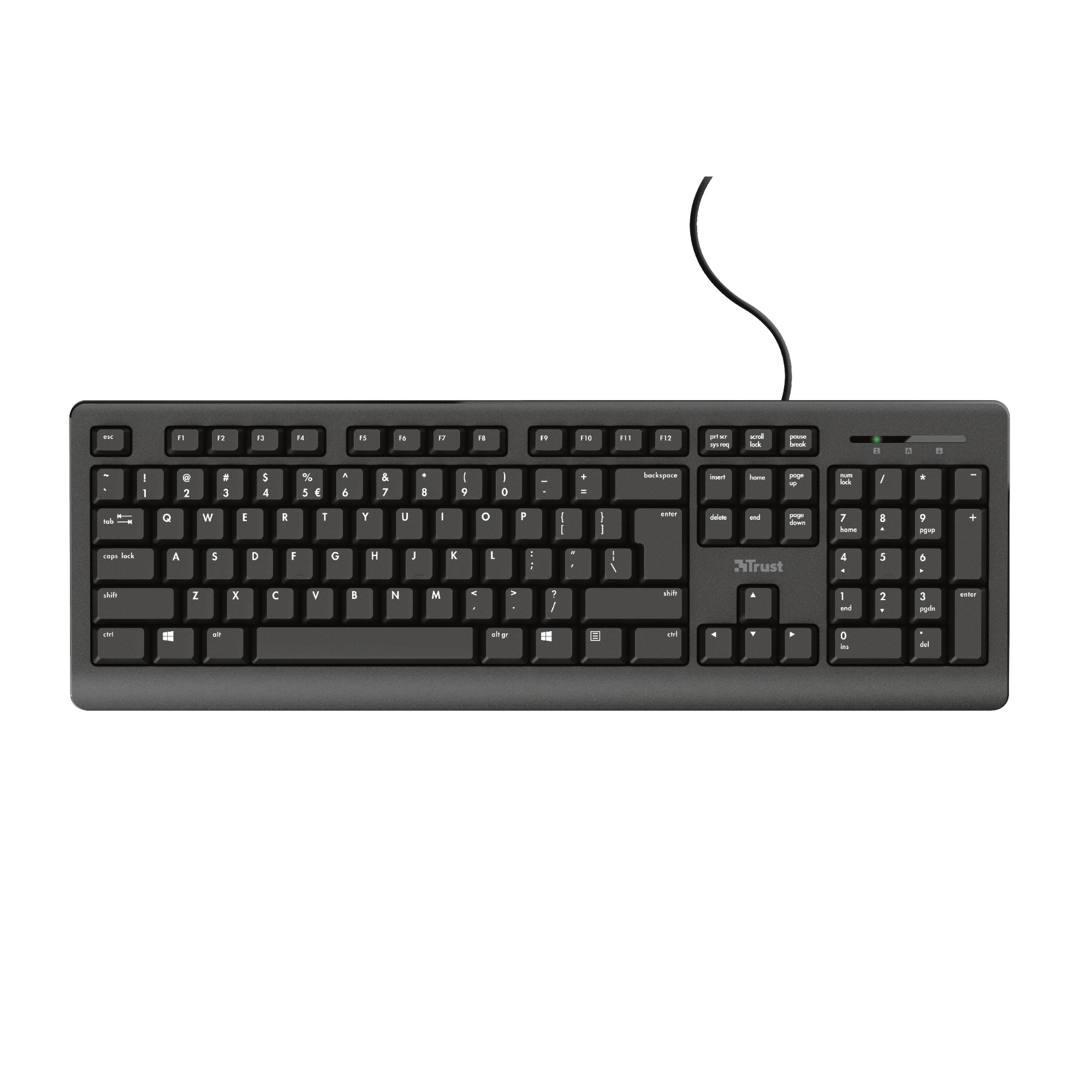Trust TK-150 keyboard Office USB QWERTZ German Black