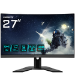 GIGABYTE G27QC A 27" QHD Curved Gaming Monitor - 2560 x 1440, 1500R, 165Hz, 1ms, 250 cd/m², HDR Ready, HDMI 2.0, Displayport 1.2