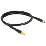 DeLOCK 1m RP-SMA/RP-SMA coaxial cable CFD400, LLC400 Black