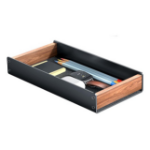 Alba Black aluminium and wood desk tray