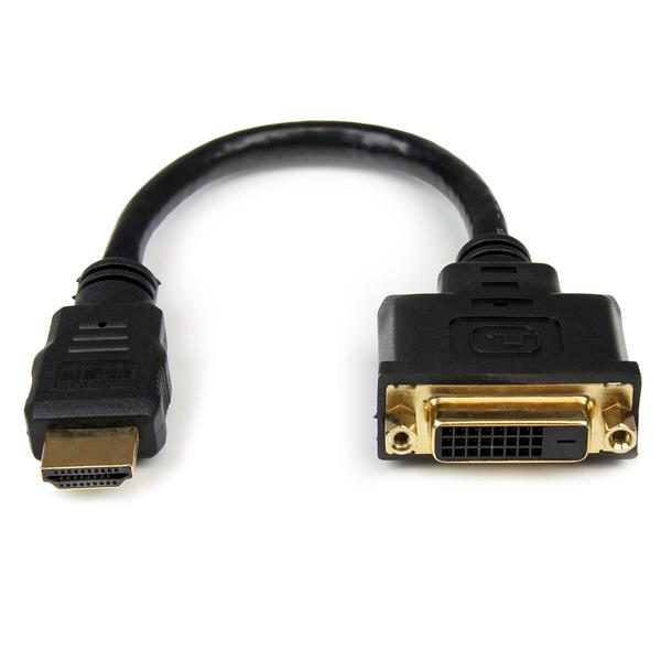 Image of StarTech.com 8in HDMI to DVI-D Video Cable Adapter - HDMI Male to...