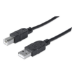 Manhattan USB-A to USB-B Cable, 1.8m, Male to Male, Black, 480 Mbps (USB 2.0), Hi-Speed USB, Lifetime Warranty, Equivalent to USB2HAB2M (except 20cm shorter).